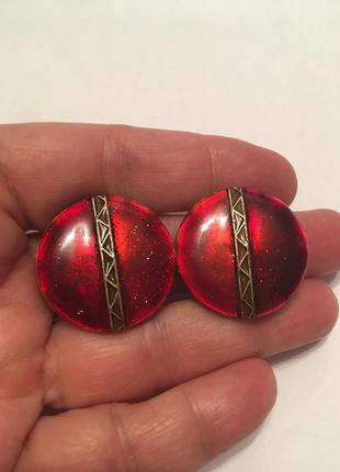 Сережки-кліпси вінтаж емаль