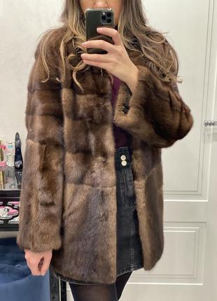 Норкова шуба saga furs кольору соболь2 фото