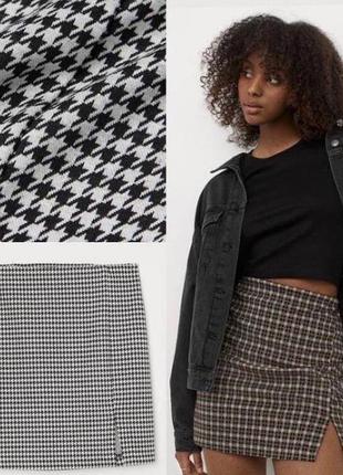 Спідниця з розрізом в гусячу лапку від h&m