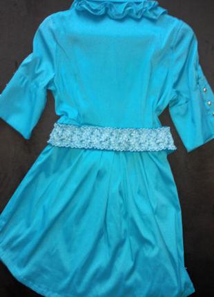 Платье-туника голубого цвета3 фото