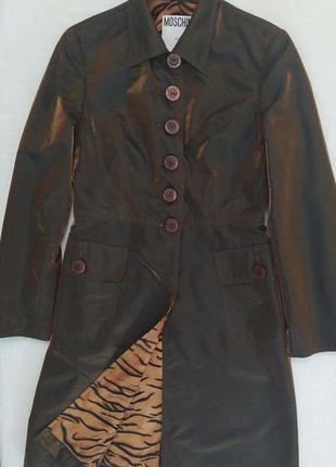 Пальто, бренд, миди, италия, подкладка тигровый принт1 фото