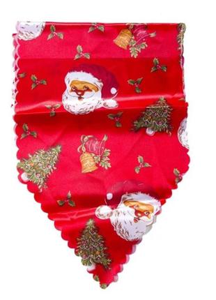Новогодняя скатерть тонкая красная - размер скатерть 170*34см, текстиль2 фото