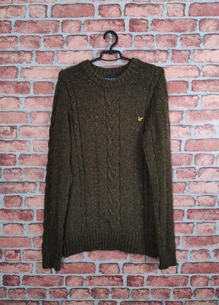 Шерстяной вязаный свитер с косичками lyle scott