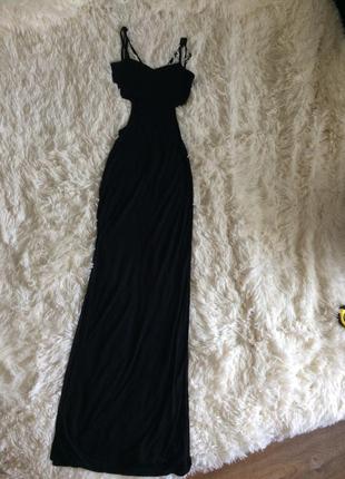 Длинное платье с вырезами на талии petites miss selfridge2 фото