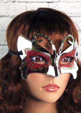 Набір карнавальних венеціанських масок метелик ціна за набір 6 штук + подарунок6 фото