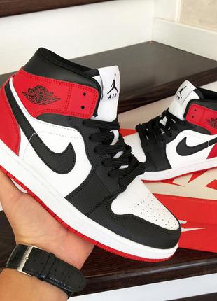 Мужские кроссовки nike air today кожаные белый черный красный