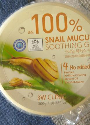 3w clinic 100 snail mucus soothing gel3 фото