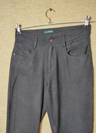 Замшевые прямые брюки штаны высокая посадка2 фото