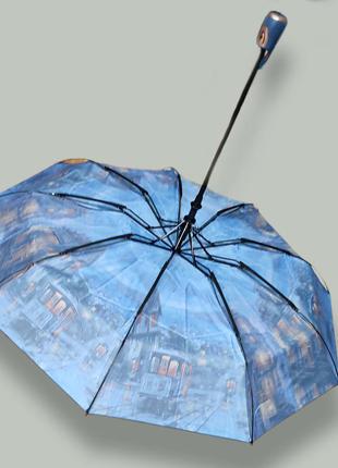 Стильный женский зонт с рисунками городов7 фото