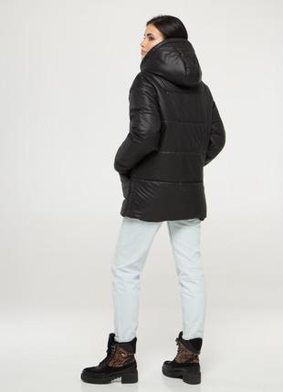 Теплая куртка черного цвета непродуваемая плащевка синтепух, размеры от s до  3xl6 фото
