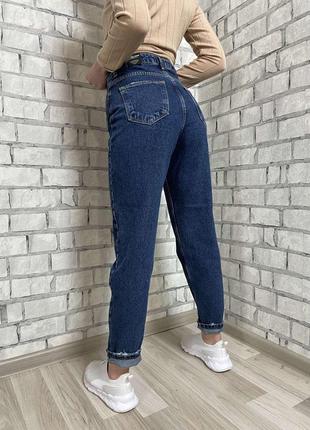 Джинси мом жіночі mom сині2 фото