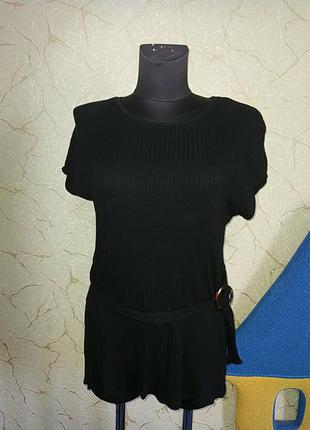 Футболка блузон в рубчик papaya