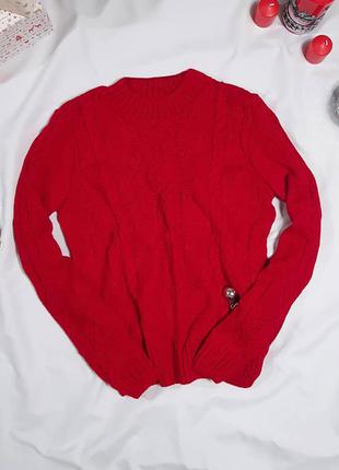 Ажурний светр в'язаний з косами