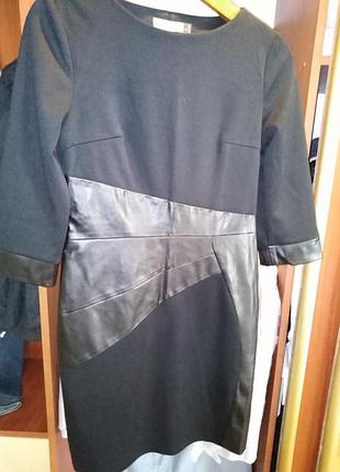 Сукня з вставкою з еко шкіри