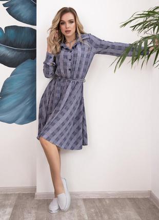 Сіра картата сукня-сорочка