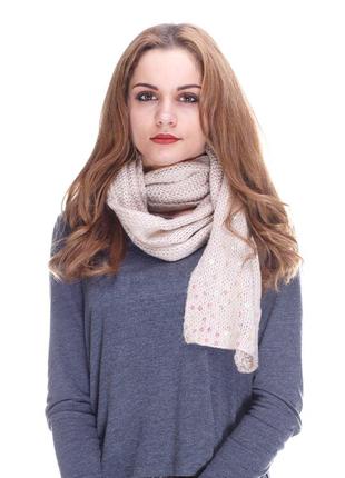 Шарф, теплий, бежевий, з паєтками, c&a, 11548