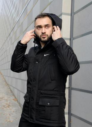Чоловіча зимова куртка nike парку найк чорна