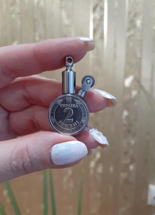 Сувенир миниатюра  ручной работы из монет металлическая нержавейка подарок рыбаку охотнику военнослужащему8 фото