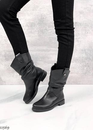 Зимние сапожки на зиму кожаные полусапожки