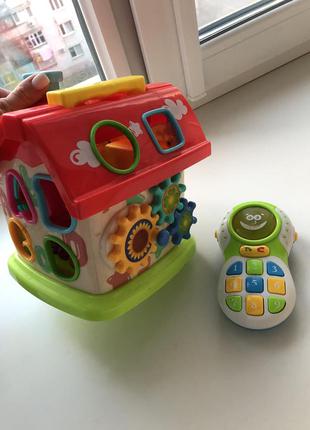 Интерактивные обучающие игрушки для малышей телефон домик