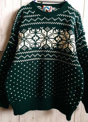 Винтажный норвежский зимний свитер/джемпер/полувер оверсайз bravo.5 фото