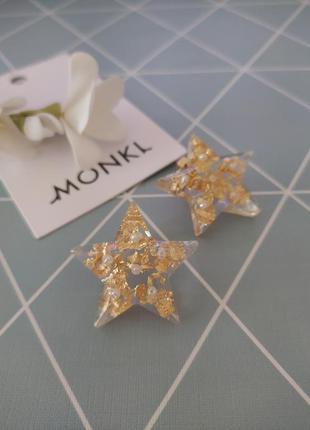Сережки зірка, сережки гвоздики зірка від monki з сайту asos1 фото