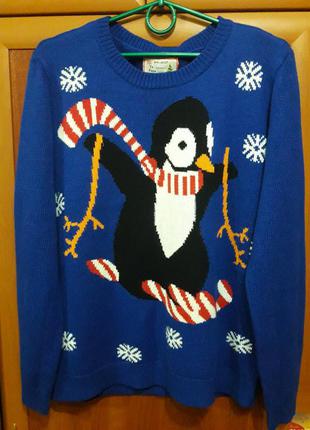 Зимовий новорічний светр від select. розмір 48-50
