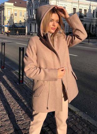 Стильна парка з пальтової тканини s f studio furs
