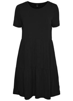 Платье чёрное ✨vero moda✨  расклешеный низ7 фото