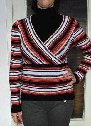 Смугастий светр, кофта пуловер 46 48 розмір