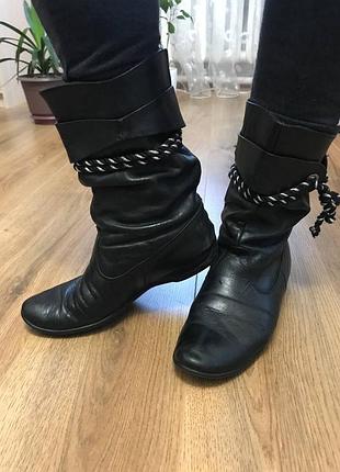 Сапоги ботинки кожа