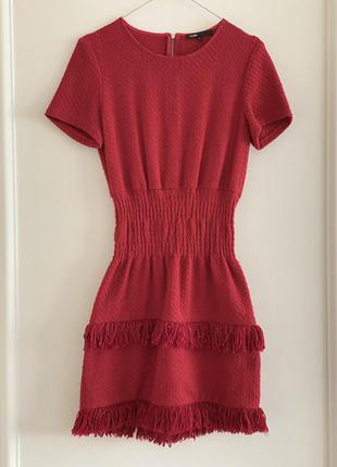 Красное твидовое платье maje1 фото