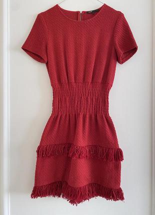 Красное твидовое платье maje2 фото