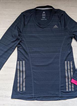 Крутая спортивная кофта adidas supernova 2в1 кофточка футболочка (спорт/фитнес/йога)3 фото