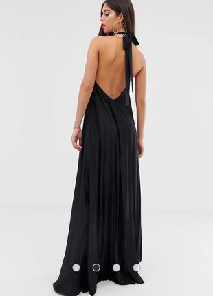 Плиссированное платье макси с открытой спиной asos4 фото