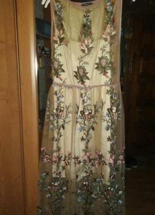 Шикарное платье -вышиванка италия denny rose размер 46-502 фото