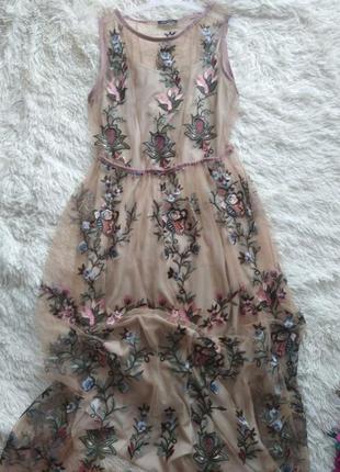 Шикарное платье -вышиванка италия denny rose размер 46-503 фото