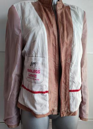 Стильная кожаная куртка gipsy в розовых тонах7 фото