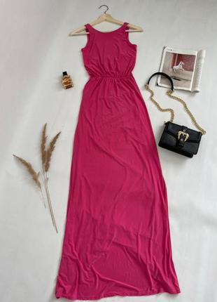 Яркое макси платье с переплетом на спинке, м1 фото