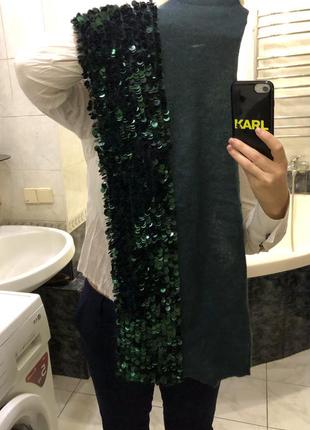 Leni braun , мохеровый нарядный кардиган шарфом , пайетки , мохер8 фото