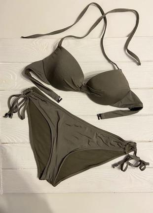 Стильный купальник светлый хаки 75а