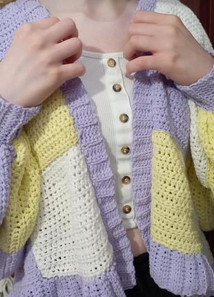 Тендовый оверсайз oversize patchwork cardigan кардиган ручная работа