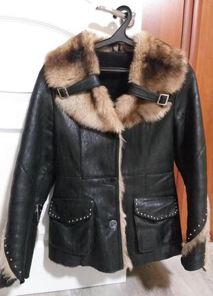 Кожаная  дубленка