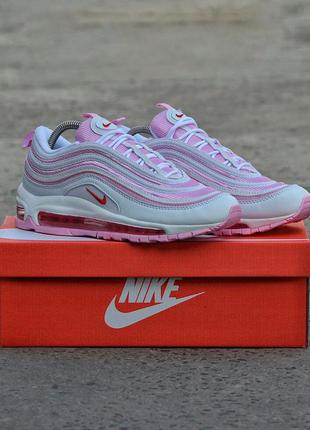 Nike air max 97 pink white reflective жіночі кросівки найк аір макс 97 рефлективні