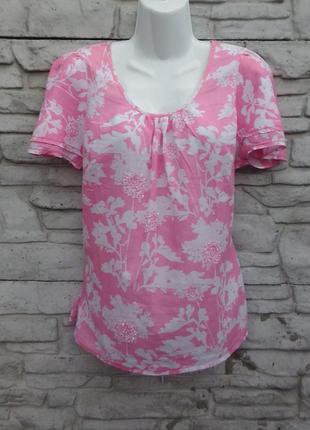 Распродажа!!! красивая, нежная блуза из натурального хлопка розового цвета в принт vanilla