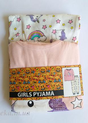 Пижама девочке единорог пайетки трикотаж primark4 фото
