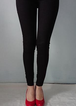 Базовые штаны/лосины в наборе из 2шт: тонкие джинсы benetton и леггинсы zebra3 фото