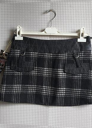 Юбка теплая короткая клетка