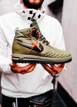 Кроссовки мужские nike lunar force 1 duckboot термо хаки / кросівки чоловічі найк форс хакі кроссы