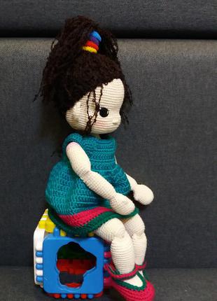 Кукла в платье игрушка мягкая подарок  ручная работа с волосами10 фото